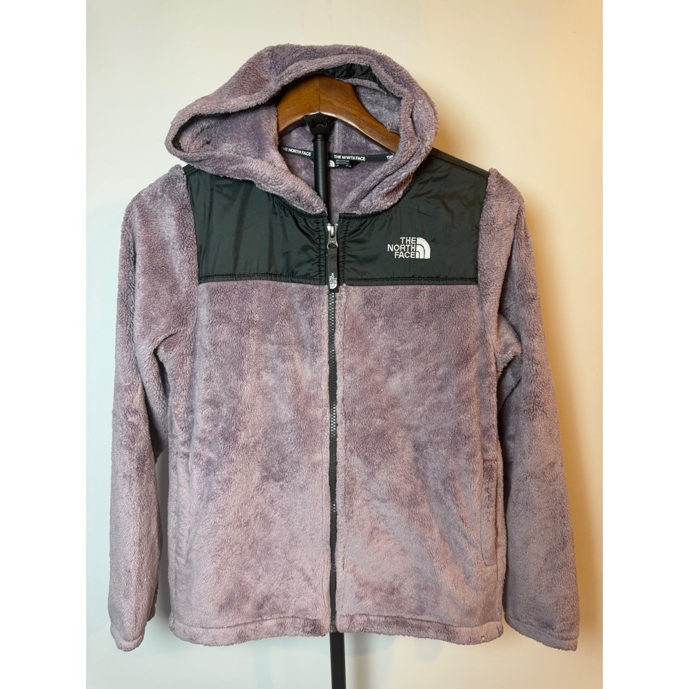 The North Face Girls Large 14/16 Purple High Pile Fleece Hooded Jacket Full Zip